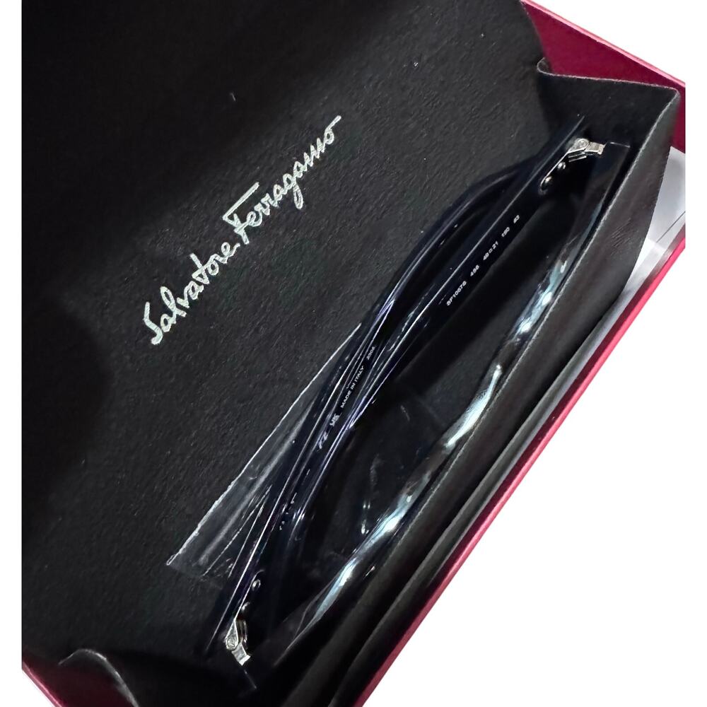 New Auth Salvatore Ferragamo Blue Frame Gancini Sunglasses 49mm - Picture 9 of 10